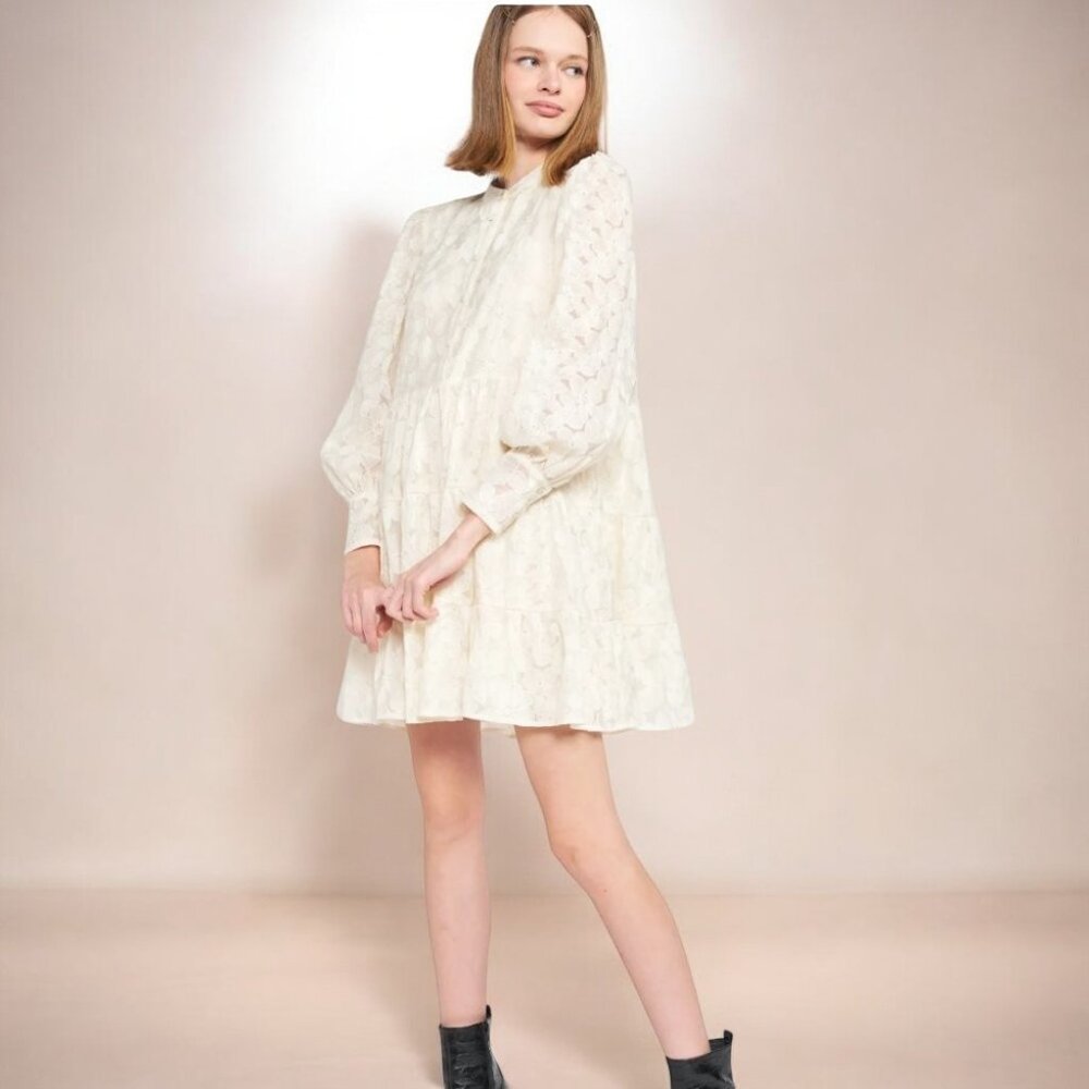 En Saison Ivory Long Sleeve Dress